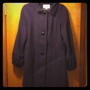 Banana Republic Purple Pea Coat with Bell Sleeves